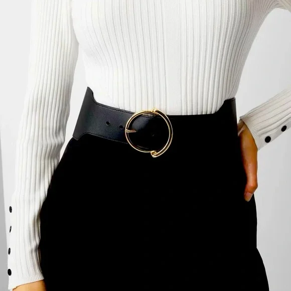 NWT WHBM Wide Waist‎ Buckle Statement Belt - www.disolcolor.com display picture 2